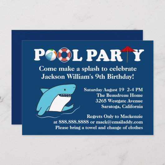 Aankondiging van de geboorte van de partij Shark S (Voorkant / Achterkant)