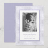 Aankondiging van de geboorte van de zoete paars Gi (Voorkant / Achterkant)