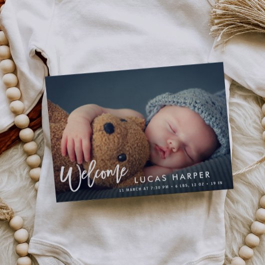 Aankondiging van de geboorte van een baby in het Z Briefkaart