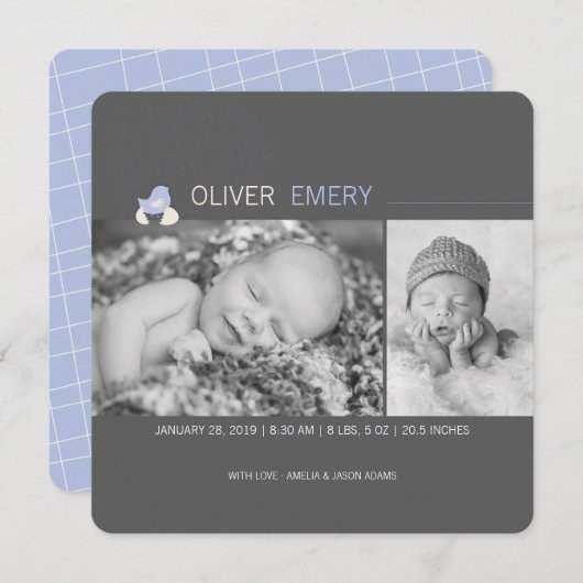 Aankondiging van de geboorte van een gebroken eier (Voorkant / Achterkant)