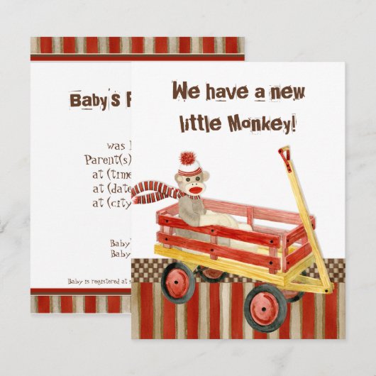 Aankondiging van de geboorte van een jongen met So (Voorkant / Achterkant)