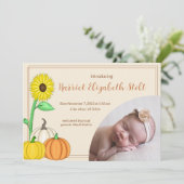 Aankondiging van de geboorte van een klein pompoen (Staand voorkant)