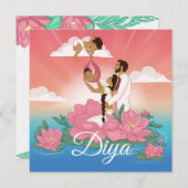 Aankondiging van de geboorte van een meisje uit in (Voorkant / Achterkant)