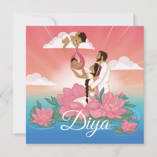 Aankondiging van de geboorte van een meisje uit in (Voorkant)