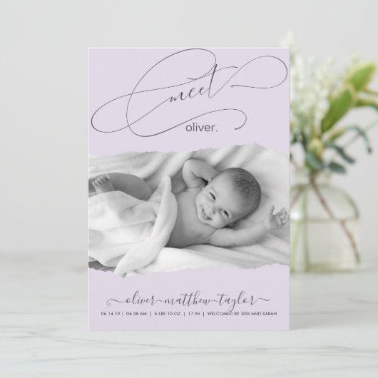 Aankondiging van de geboorte van een modern Lijst  (Staand voorkant)