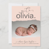 Aankondiging van de geboorte van een modern Lijst  (Voorkant)