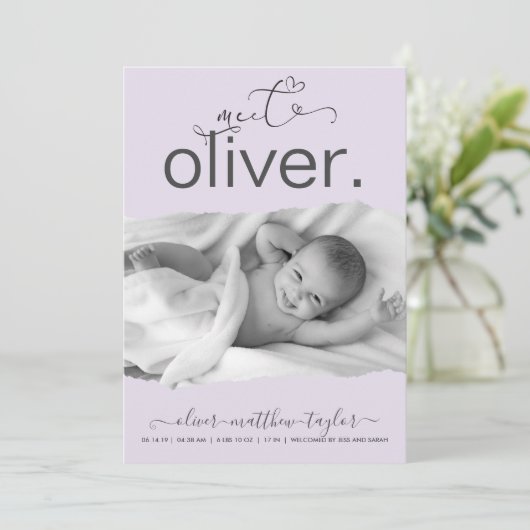 Aankondiging van de geboorte van een modern Lijst  (Staand voorkant)