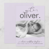 Aankondiging van de geboorte van een modern Lijst  (Voorkant / Achterkant)