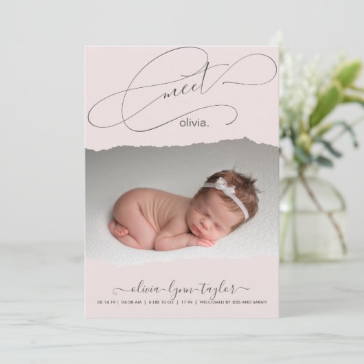 Aankondiging van de geboorte van een modern Lijst  (Staand voorkant)