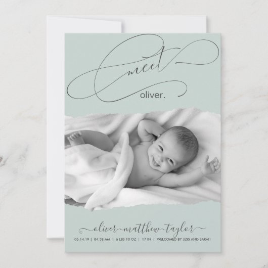 Aankondiging van de geboorte van een modern Lijst  (Voorkant)