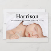 Aankondiging van de geboorte van een moderne baby (Voorkant)