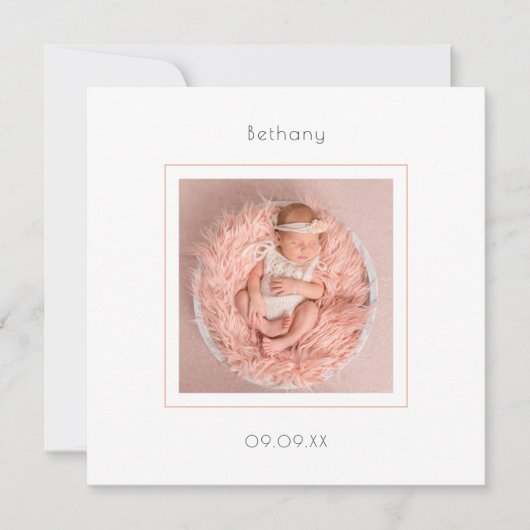 Aankondiging van de geboorte van een moderne baby- (Voorkant)