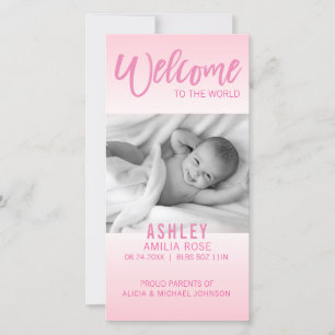 Aankondiging van de geboorte van een nieuwe baby