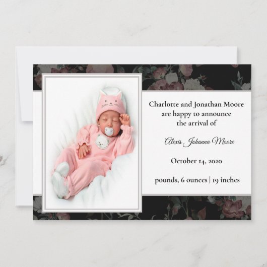 Aankondiging van de geboorte van een  ontwerp (Voorkant)