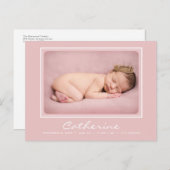 Aankondiging van de geboorte van een pasgeboren ba briefkaart (Voorkant / Achterkant)