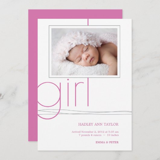 Aankondiging van de geboorte van een speciale zold (Voorkant / Achterkant)