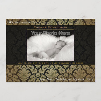 Aankondiging van de geboorte van Elegant baby