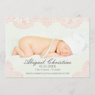 Aankondiging van de geboorte van Elegant Lace Baby
