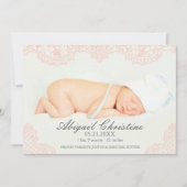 Aankondiging van de geboorte van Elegant Lace Baby (Voorkant)