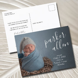 Aankondiging van de geboorte van Elegant Script Briefkaart