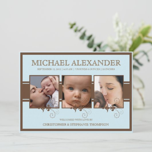 Aankondiging van de geboorte van Elegant Three Pho (Staand voorkant)