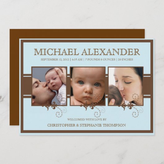 Aankondiging van de geboorte van Elegant Three Pho (Voorkant / Achterkant)