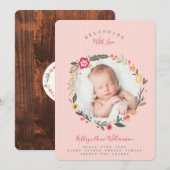 Aankondiging van de geboorte van flora met flora e (Voorkant / Achterkant)