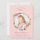 Aankondiging van de geboorte van flora met flora e (Voorkant)