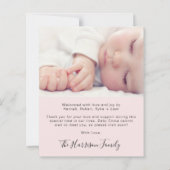 Aankondiging van de geboorte van Foto's roze meisj (Achterkant)