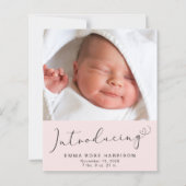 Aankondiging van de geboorte van Foto's roze meisj (Voorkant)