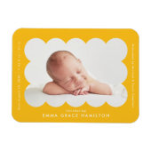 Aankondiging van de geboorte van geel modern gesca magneet (Horizontaal)