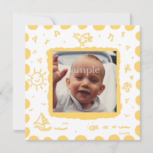 Aankondiging van de geboorte van Gele Songbird (Voorkant)