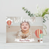 Aankondiging van de geboorte van het heetluchtball (Staand voorkant)