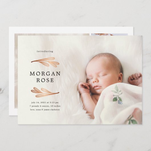 Aankondiging van de geboorte van het koperbladgoud (Voorkant / Achterkant)