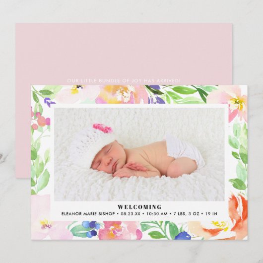 Aankondiging van de geboorte van het Lijst Dainty  (Voorkant / Achterkant)