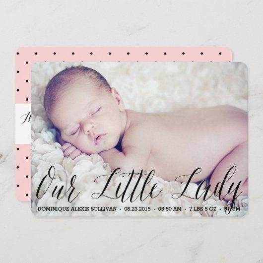 Aankondiging van de geboorte van het script van Ou (Voorkant / Achterkant)