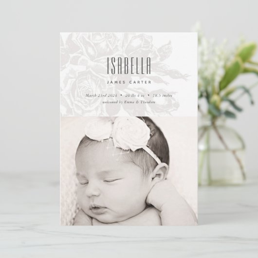 Aankondiging van de geboorte van het witte Roos (Staand voorkant)