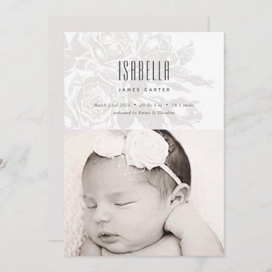 Aankondiging van de geboorte van het witte Roos (Voorkant / Achterkant)