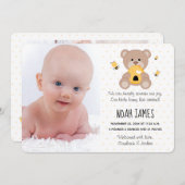 Aankondiging van de geboorte van Honey Bee Teddy B (Voorkant / Achterkant)