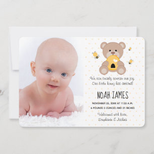 Aankondiging van de geboorte van Honey Bee Teddy B