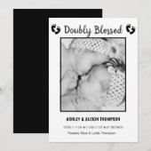 Aankondiging van de geboorte van je foto Twins toe (Voorkant / Achterkant)