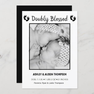 Aankondiging van de geboorte van je foto Twins toe