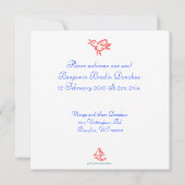 Aankondiging van de geboorte van Koraal Songbird (Achterkant)