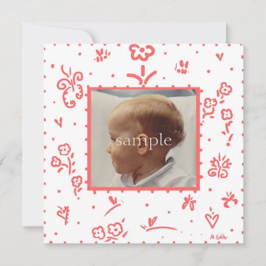 Aankondiging van de geboorte van koraalbloem (Voorkant)