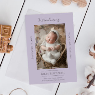 Aankondiging van de geboorte van Lavender Modern F