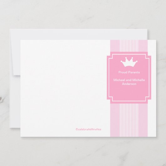 Aankondiging van de geboorte van Little Princess C (Achterkant)