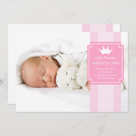 Aankondiging van de geboorte van Little Princess C (Voorkant / Achterkant)