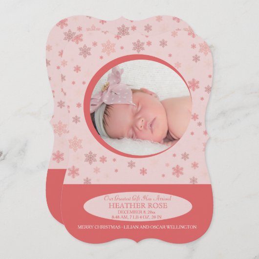 Aankondiging van de geboorte van Little Snowflake  (Voorkant / Achterkant)