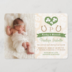 Aankondiging van de geboorte van Monogram Shamrock