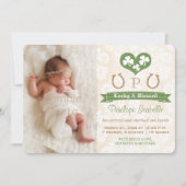 Aankondiging van de geboorte van Monogram Shamrock (Voorkant)